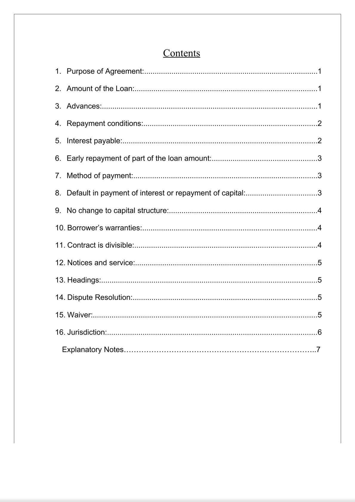 Unsecured Loan Agreement-1