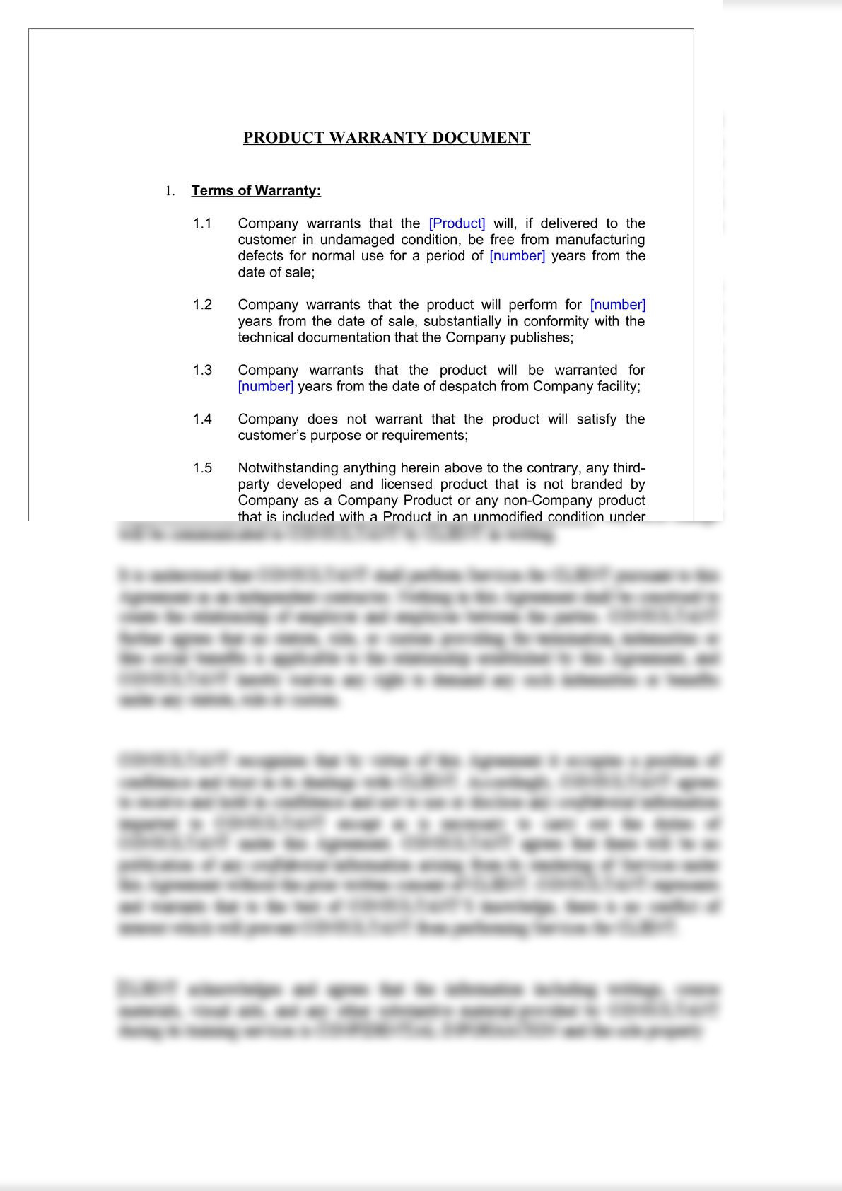 Product Warranty Document-2