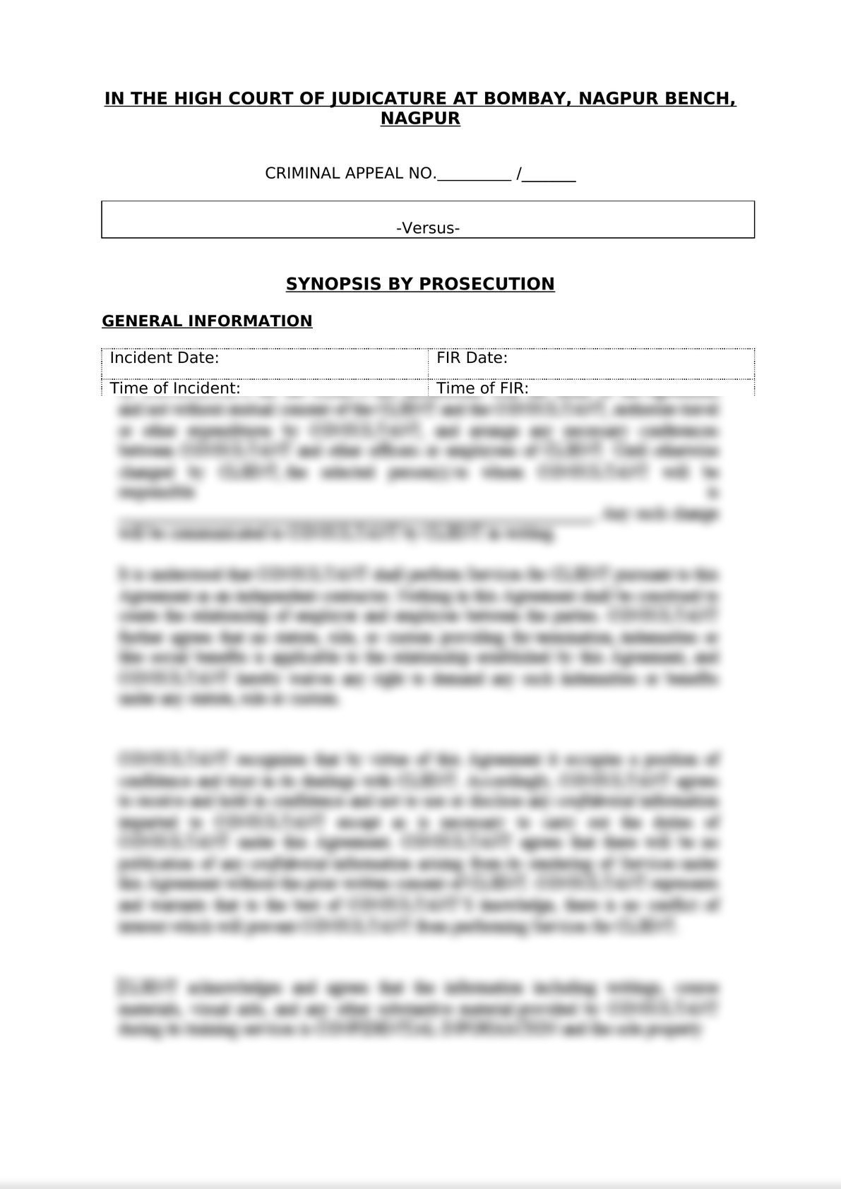 Blank template chart for studying and preparing criminal appeals in High Court-0