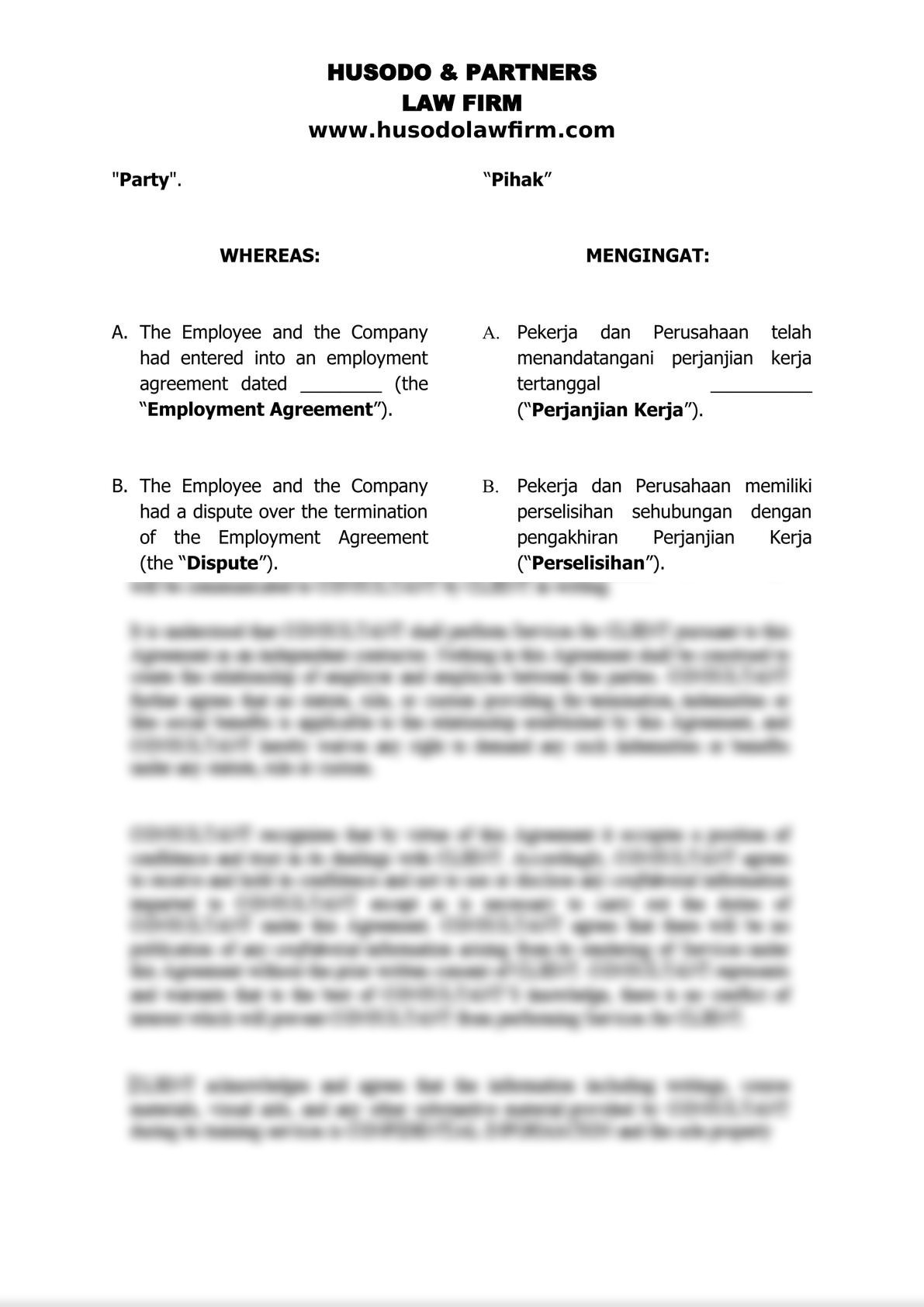 Settlement Agreement of Employment Termination-0