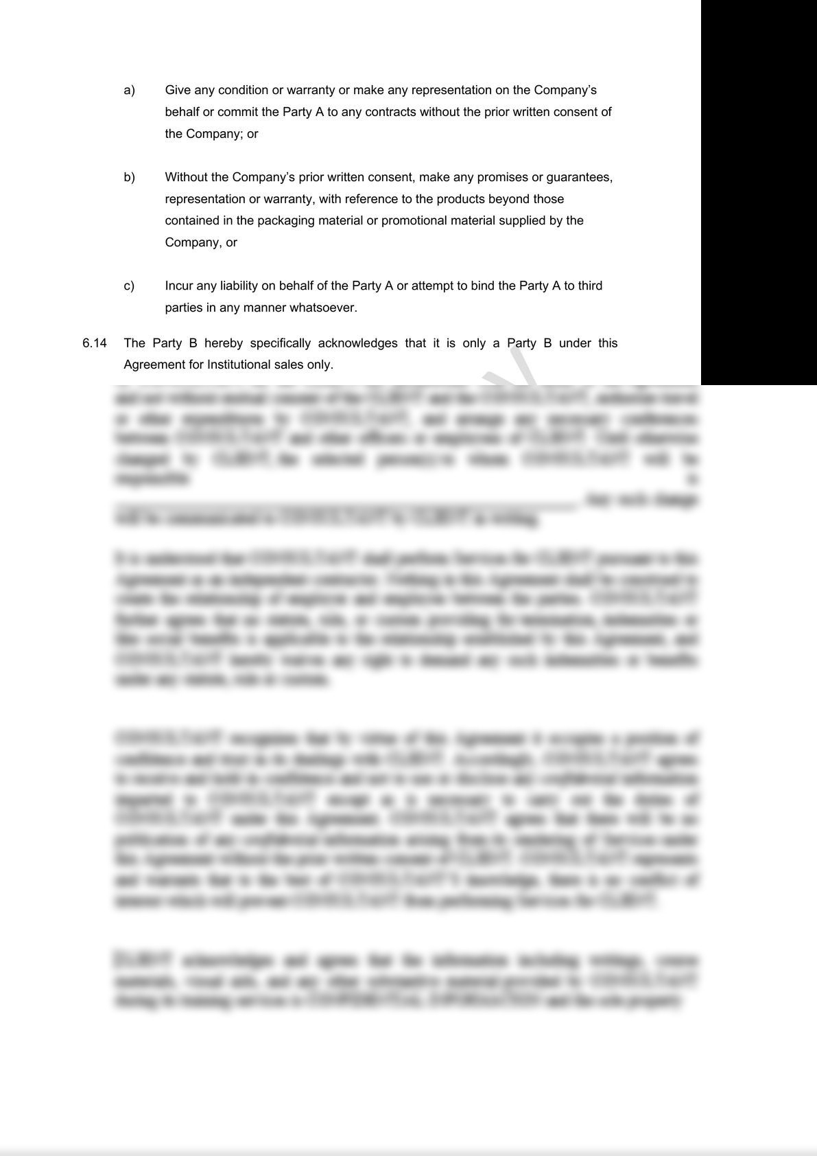 Distribution Agreement Draft (for institutional sales) -9