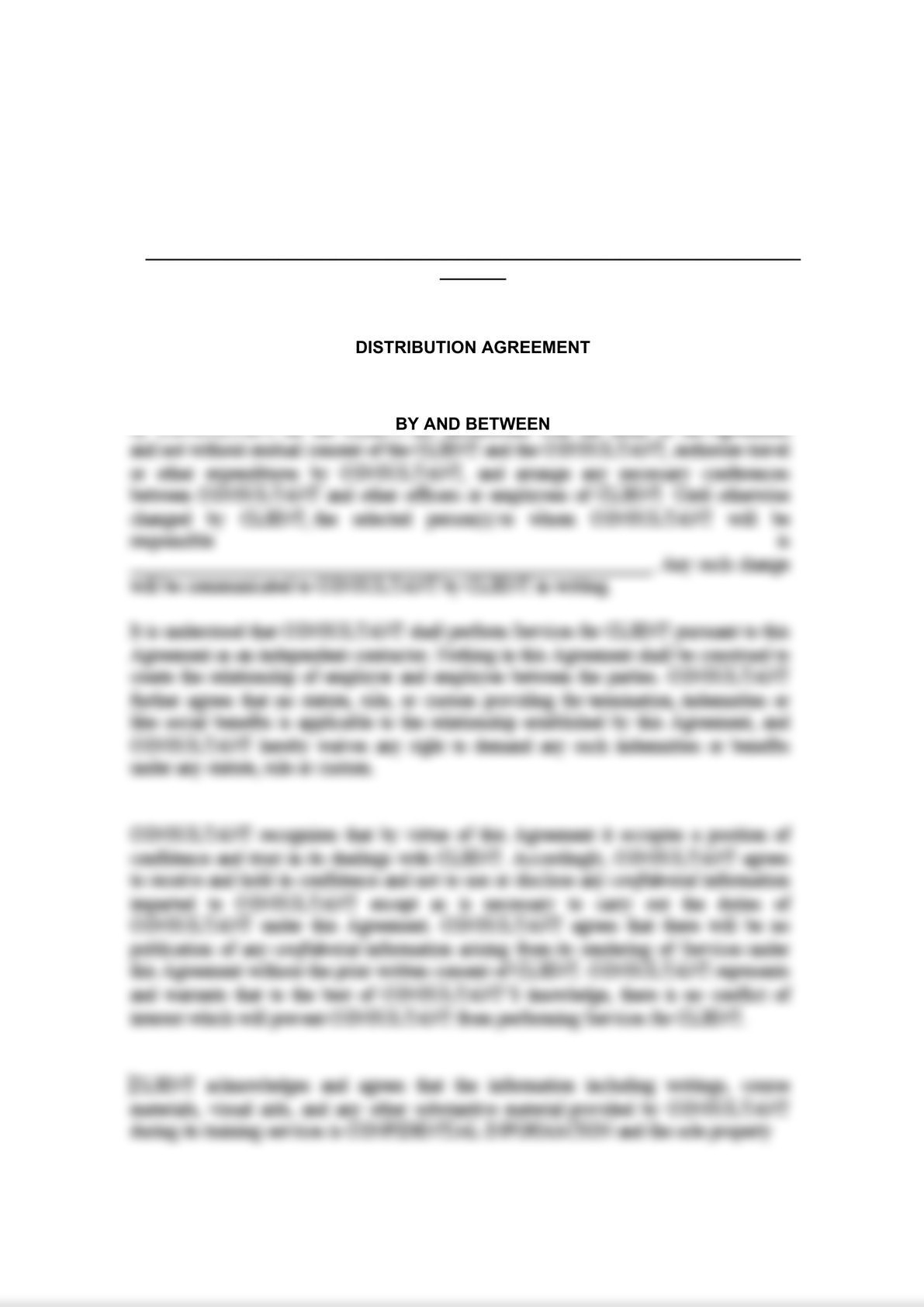 Distribution Agreement Draft -0