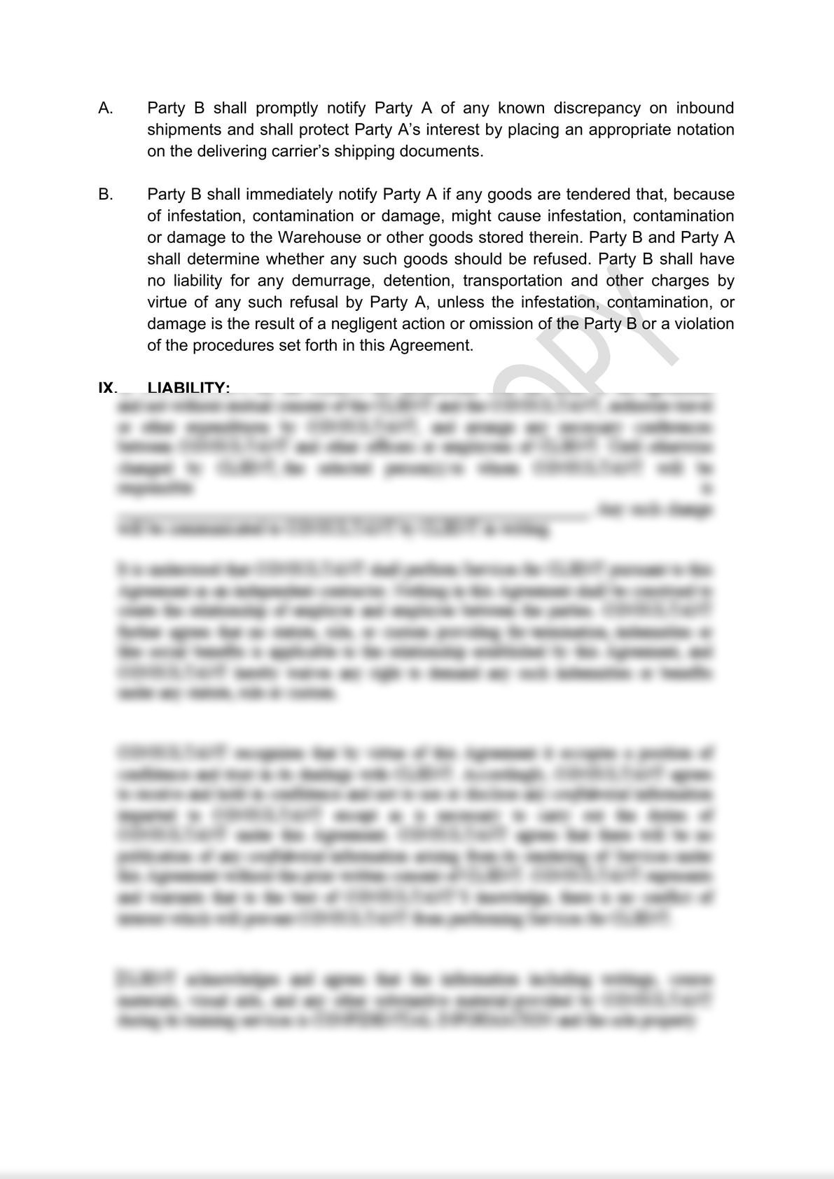 Master Warehouse Agreement Draft -3