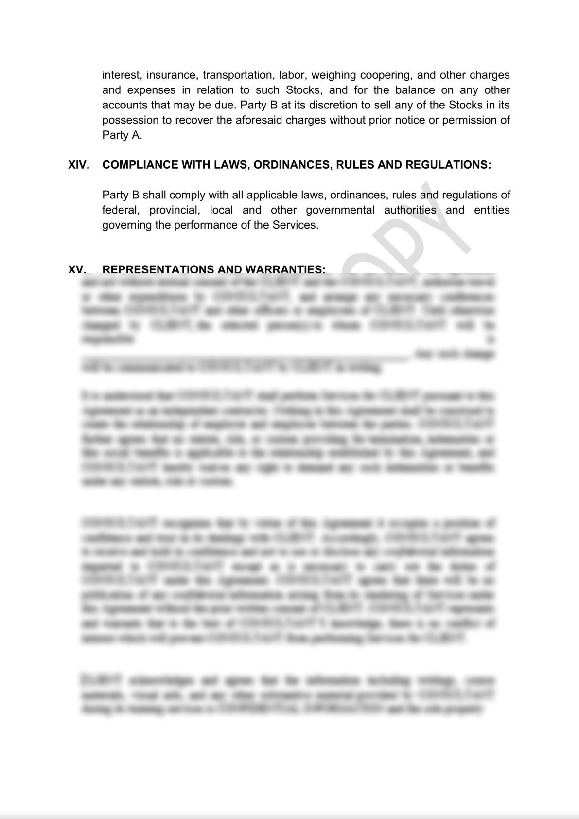 Master Warehouse Agreement Draft -5