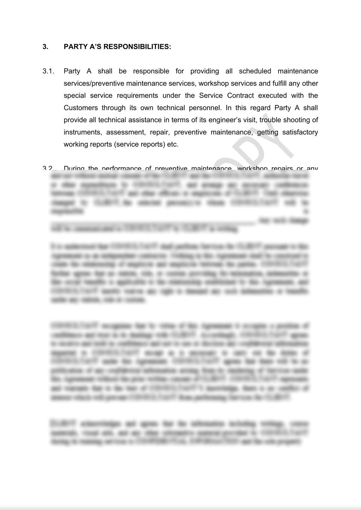 Medical Equipment Service Agreement Draft -2