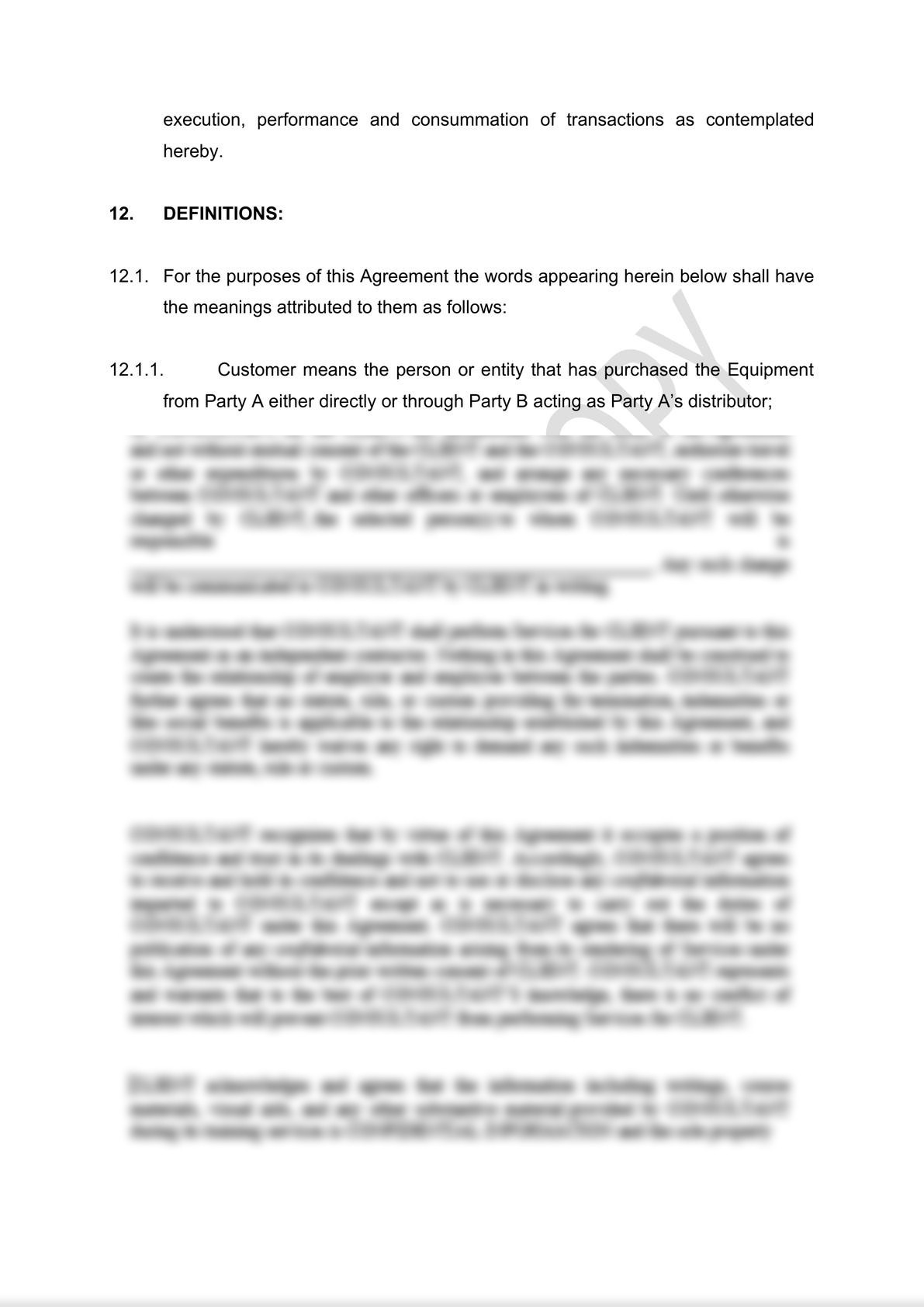 Medical Equipment Service Agreement Draft -9