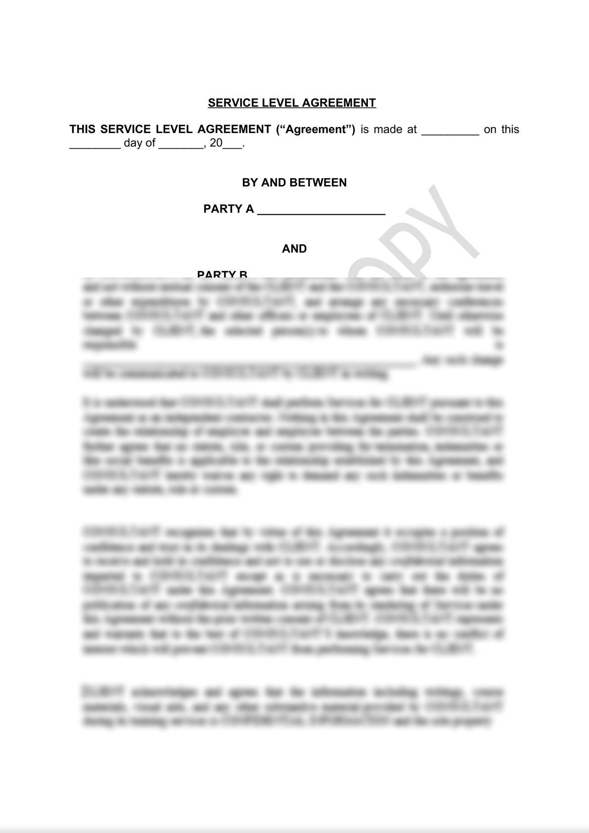 Service Level Agreement Draft -0