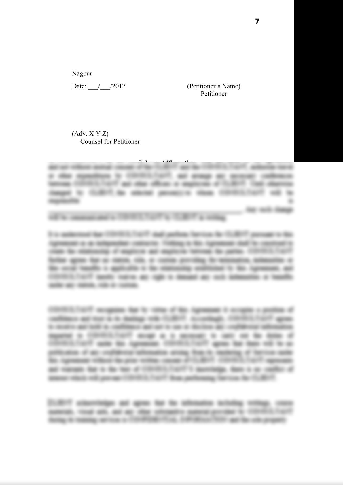 Editable and reusable template of draft of writ petition, prepared by an experienced practicing lawyer,  for use in High Court-9