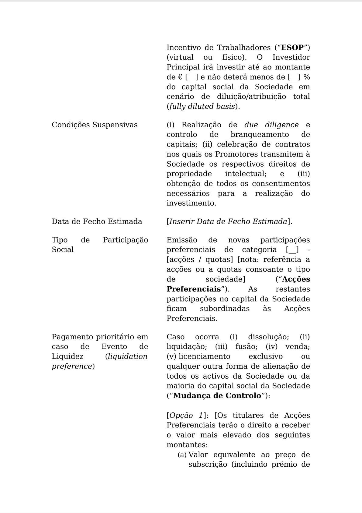 Term Sheet (General)-1