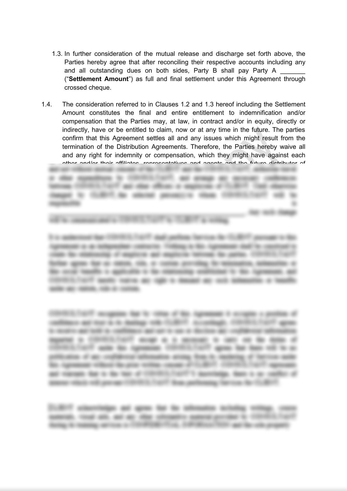 Settlement Agreement Draft -1