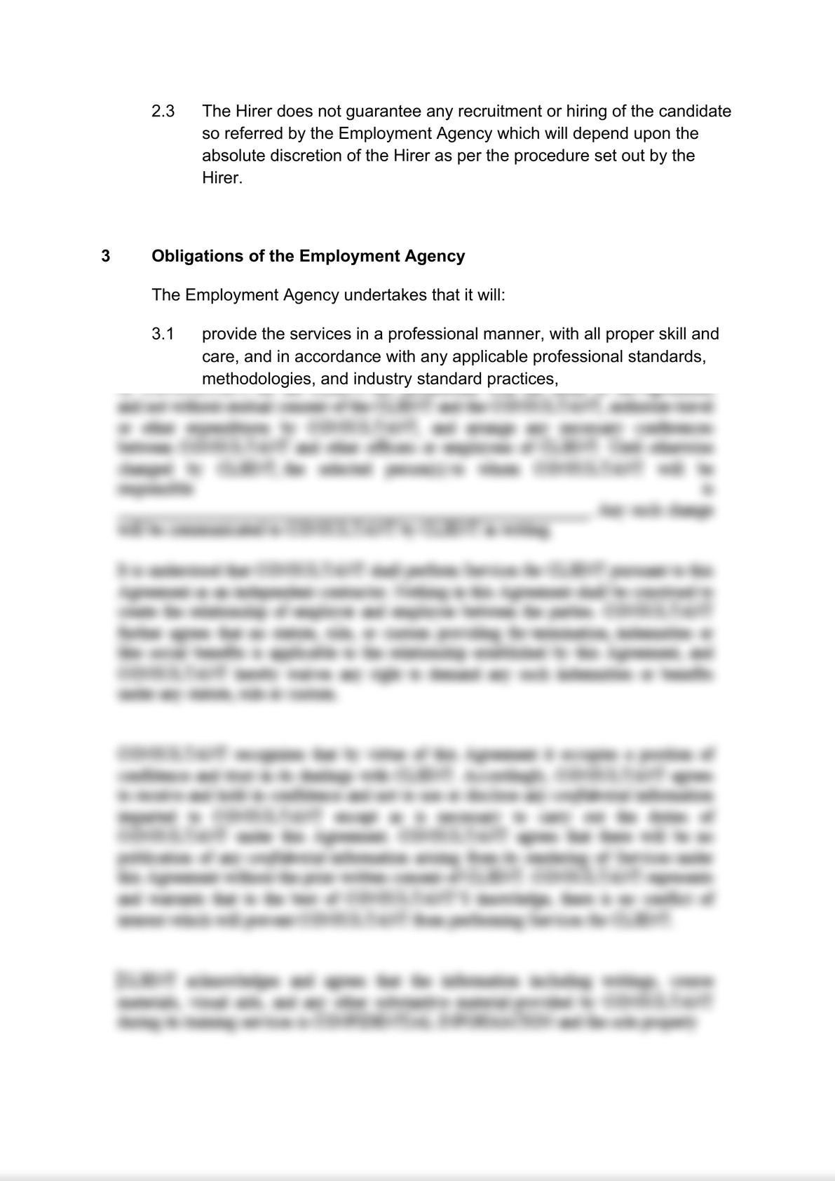 Employment agency agreement: client's version-2
