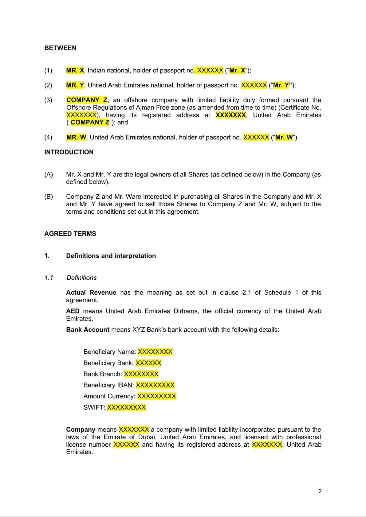 Share Purchase Agreement -1
