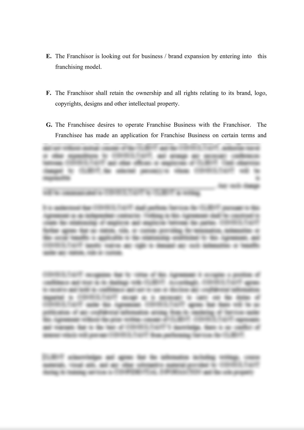 Food Franchise Agreement -2