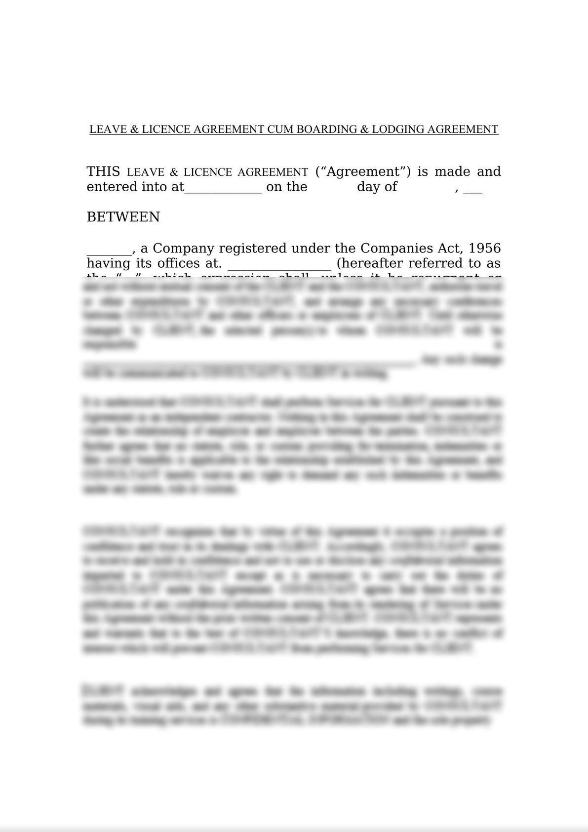 LEAVE & LICENCE AGREEMENT CUM BOARDING & LODGING AGREEMENT-0