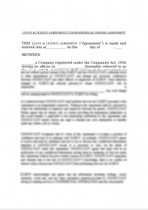 LEAVE & LICENCE AGREEMENT CUM BOARDING & LODGING AGREEMENT