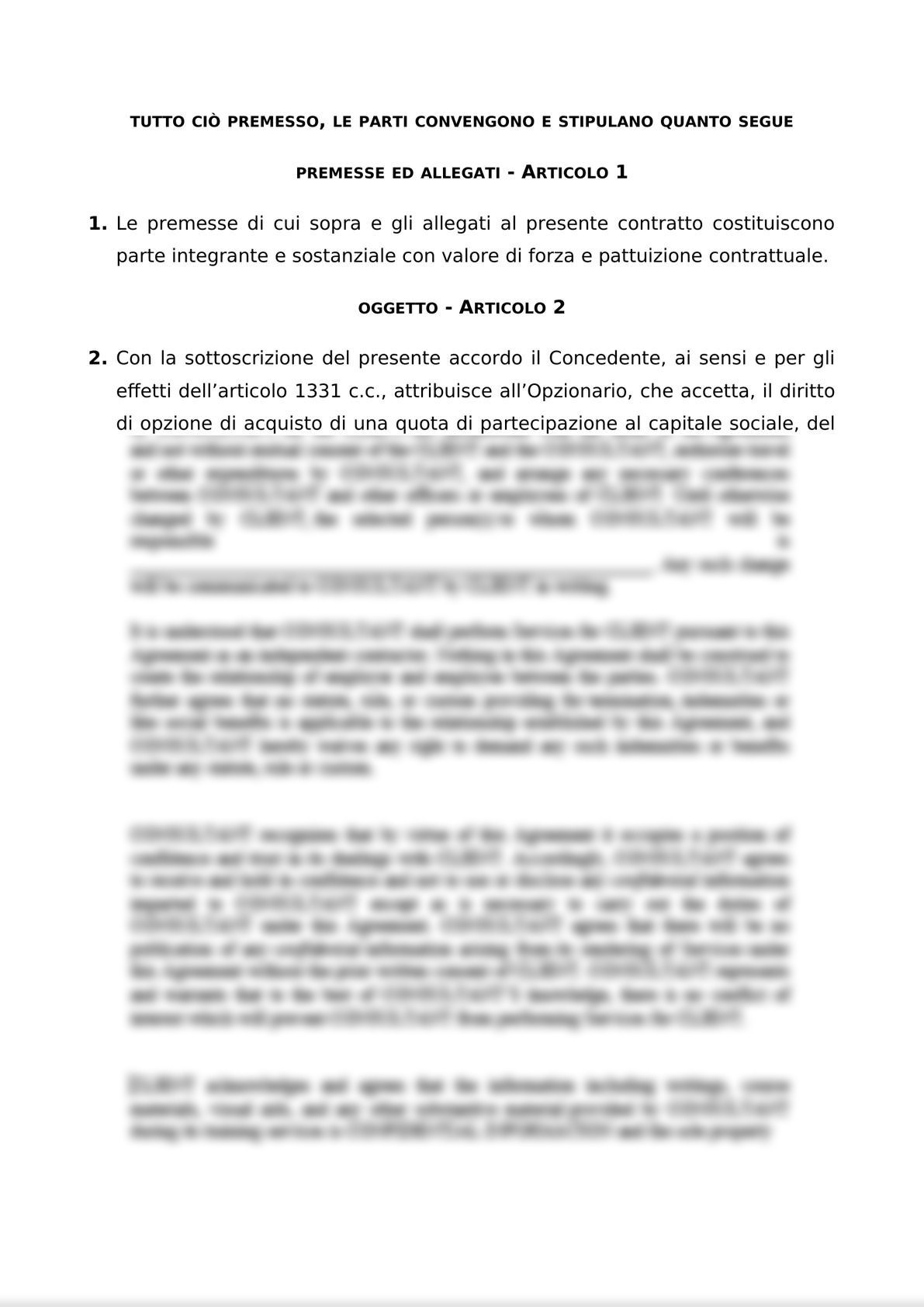 ACCORDO PER L’ATTRIBUZIONE DI DIRITTI DI OPZIONE DI ACQUISTO-1