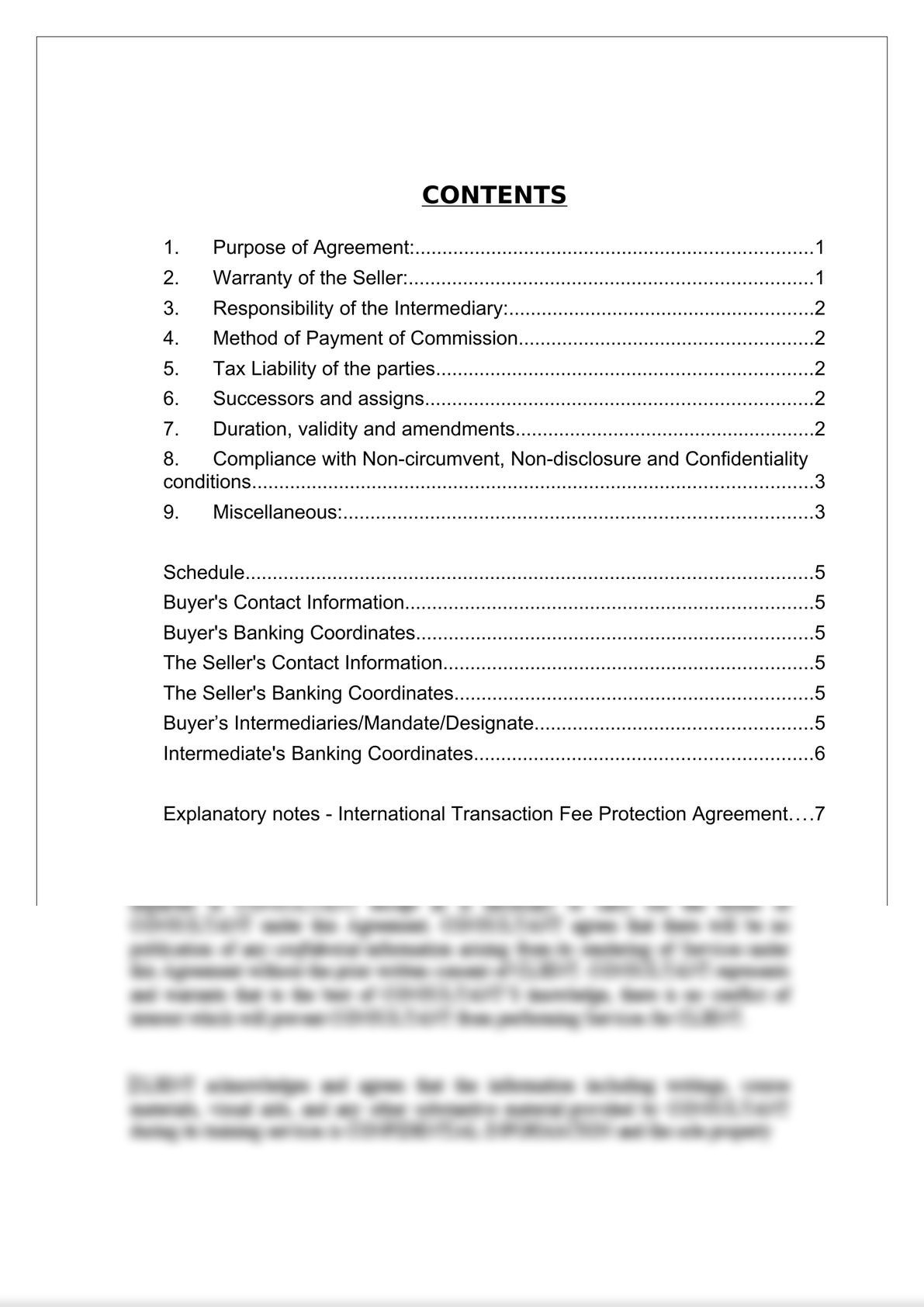 International Transaction Fee Protection Agreement-1