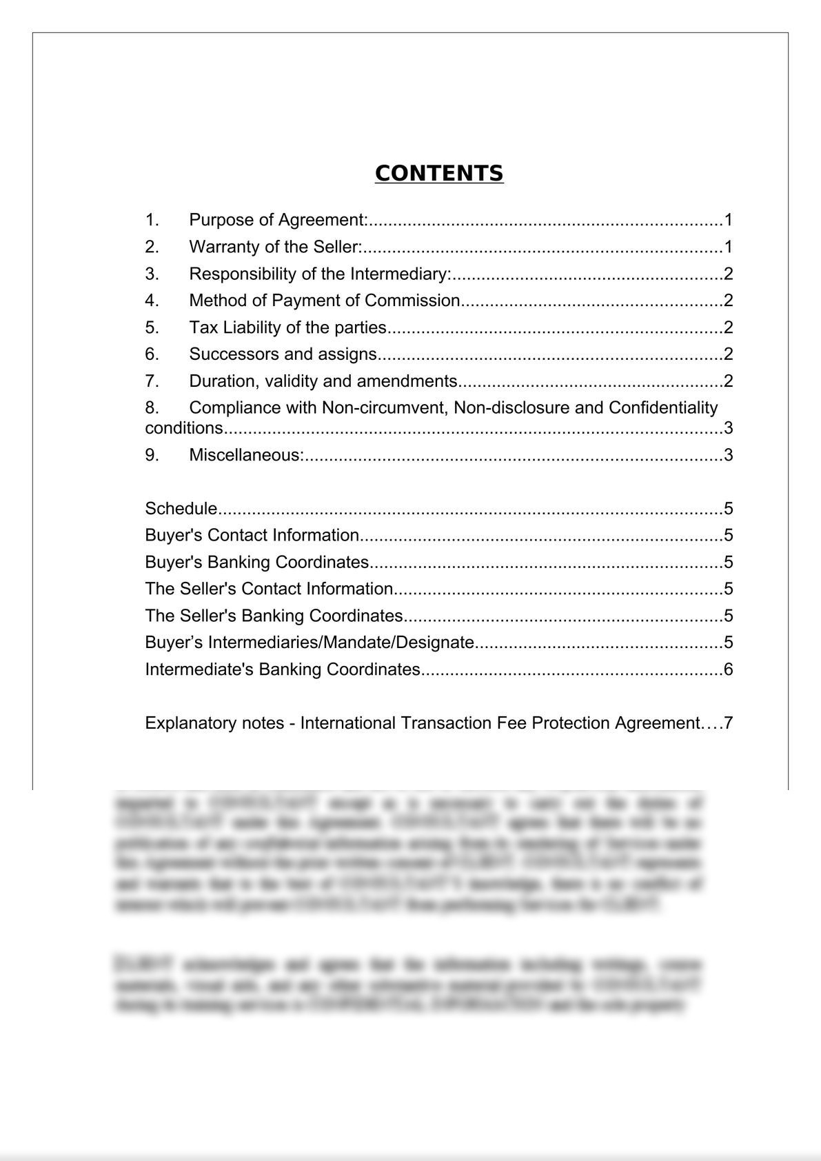 International Transaction Fee Protection Agreement-1