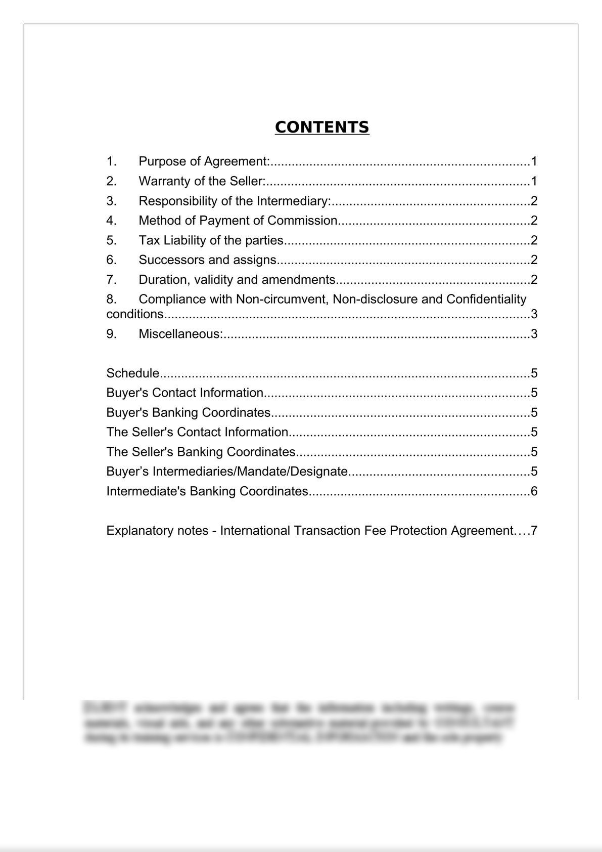 International Transaction Fee Protection Agreement-1