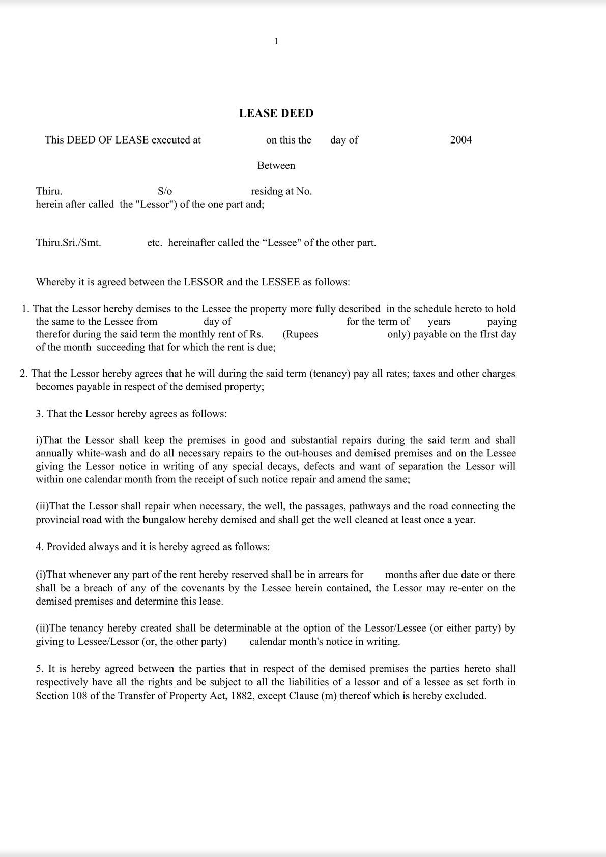 Deed of Lease -0