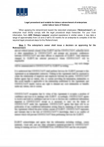 Legal procedural and notable for labour retrenchment of enterprises under labour laws of Vietnam