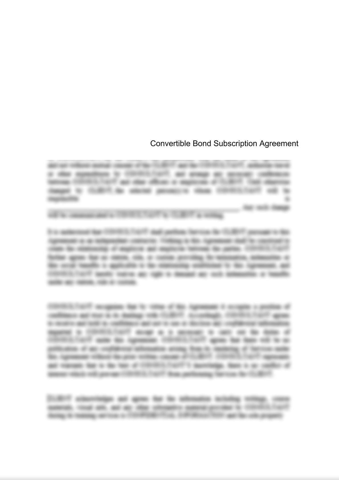 Convertible Bond Subscription Agreement -1