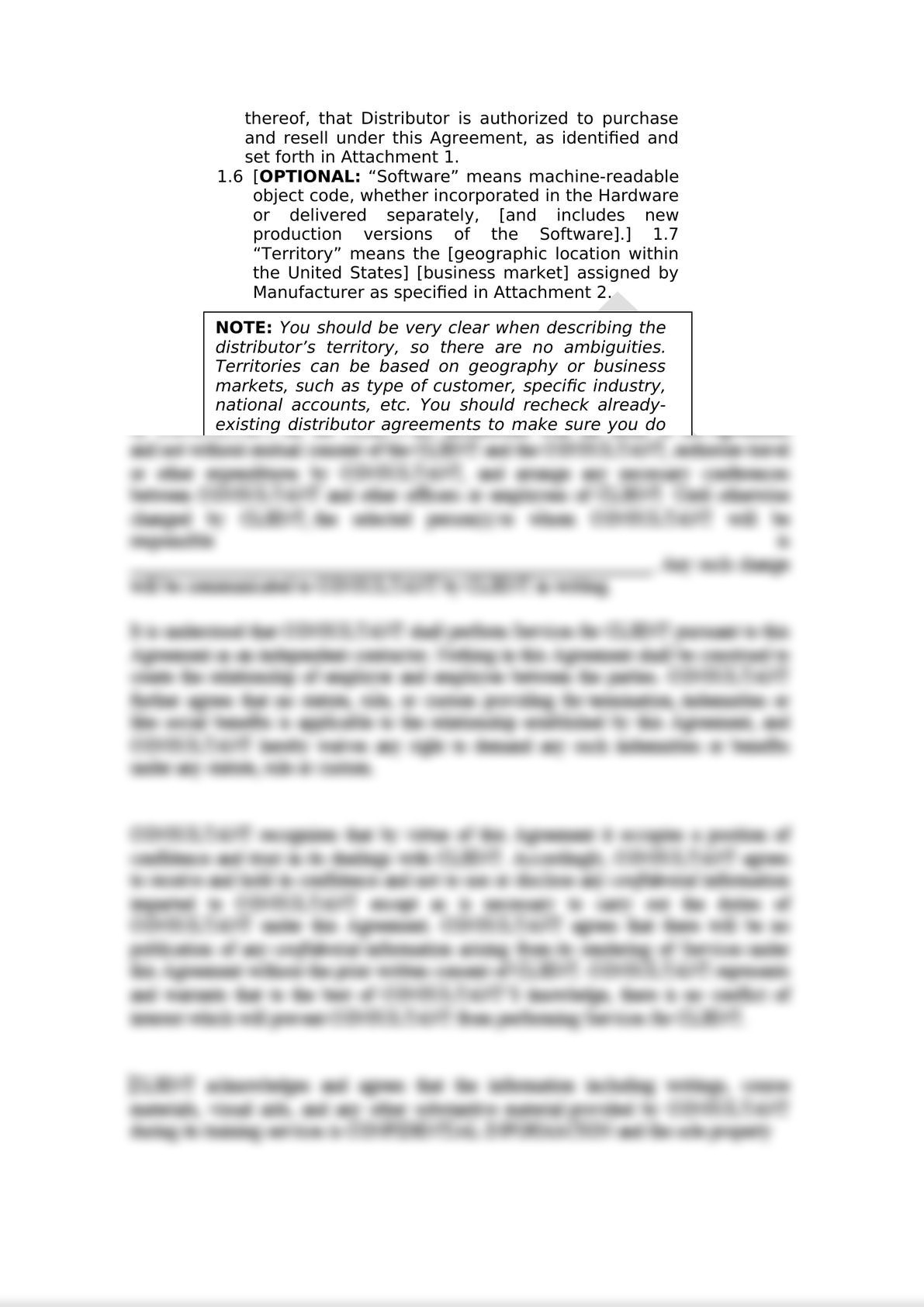 This international distribution agreement was designed for use by a US principal/manufacturer looking to distribute his products (either physical or digital products) through the appointment -1