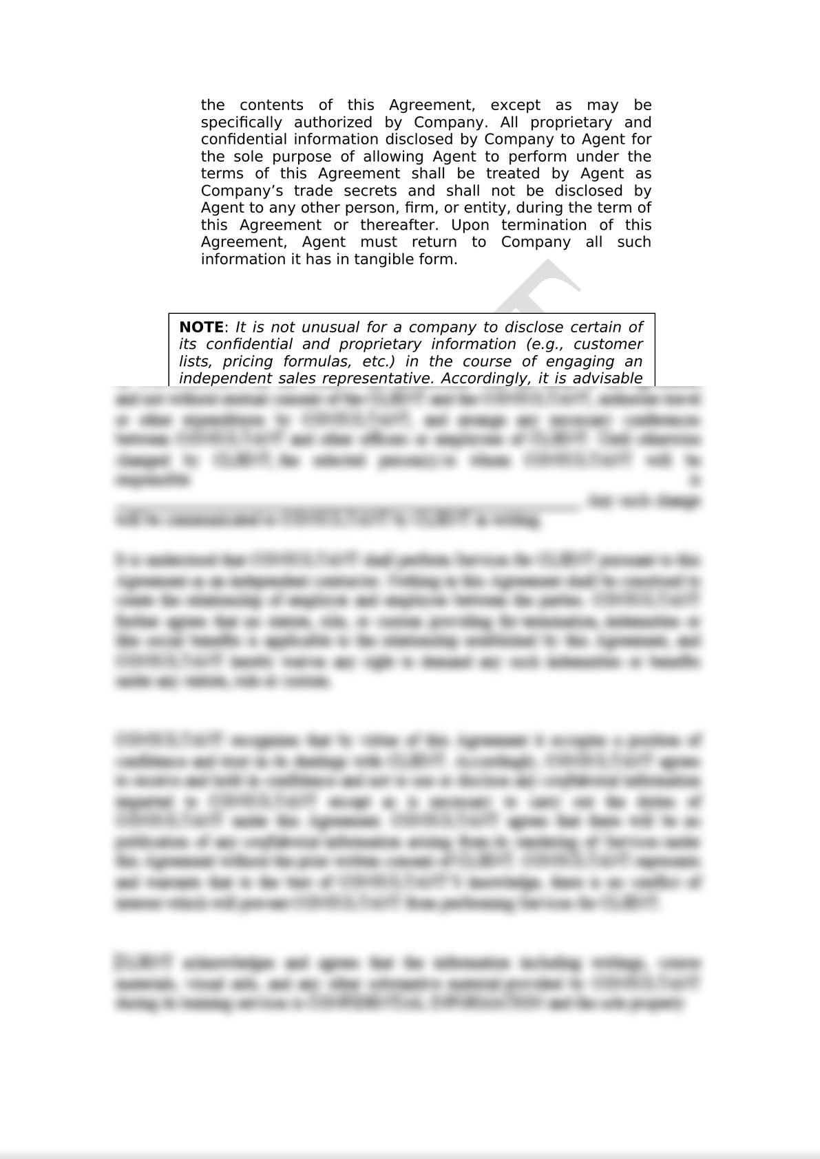 This sales representative agreement governs the relationship between a manufacturer of products and his commercial agent who is entrusted with the promotion , marketing and sale of the manufa-5