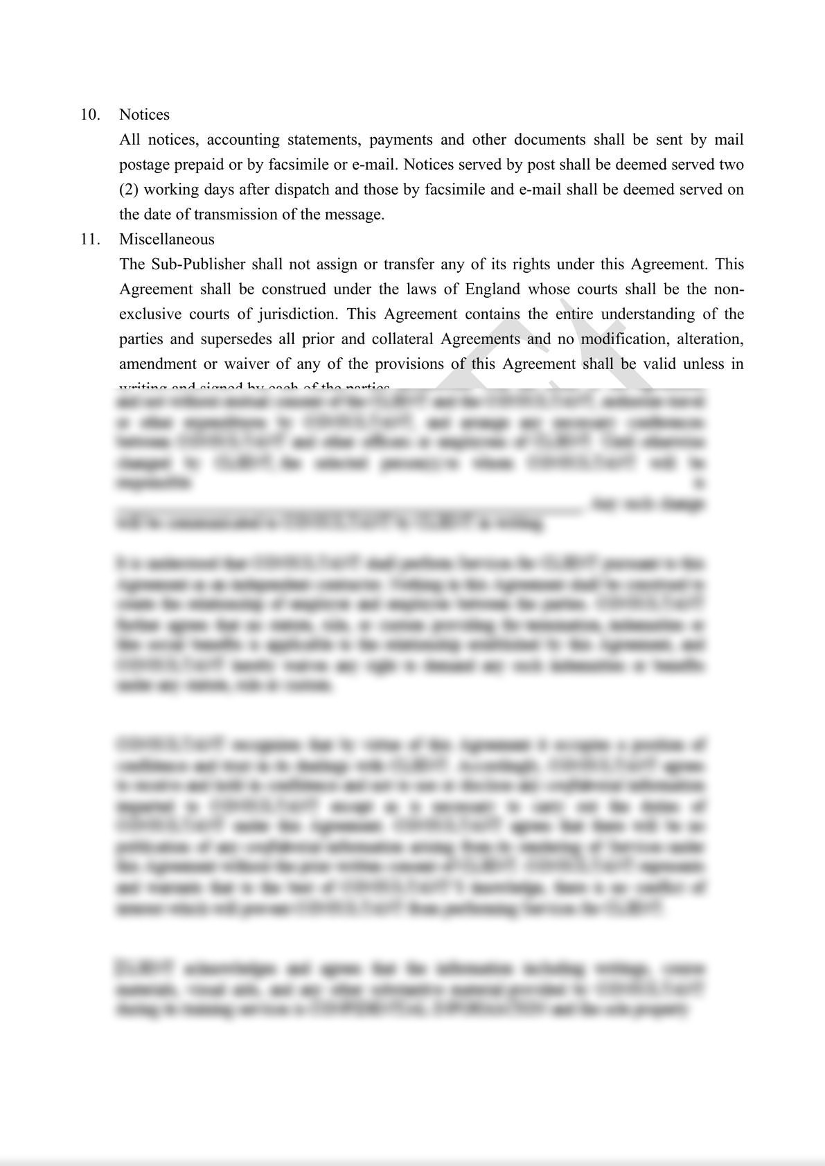 Sub-Publishing Agreement (Entertainment Business)-4