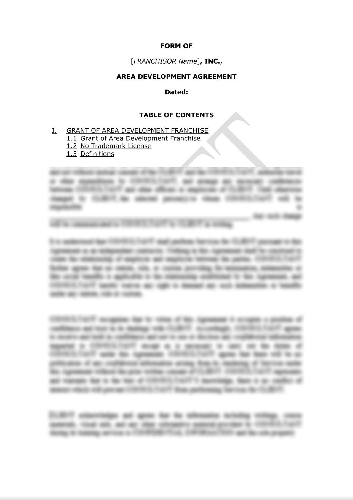 Area Development Agreement (Franchise Context)-0