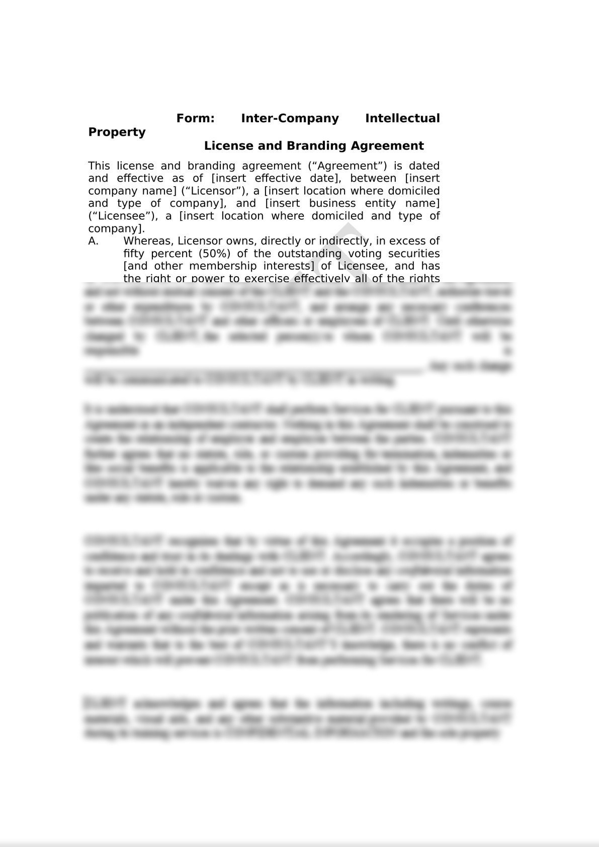 Inter-Company Intellectual Property Licensing Agreement-0