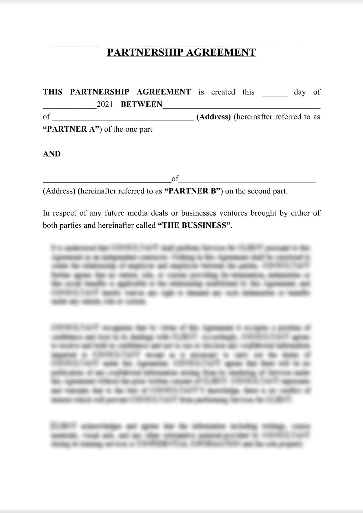 PARTNERSHIP AGREEMENT -0