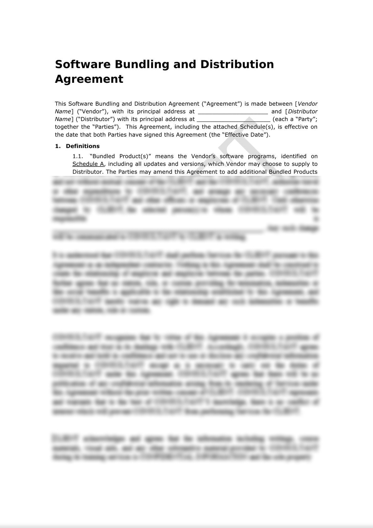 Software Bundling & distribution Agreement (IT)-0