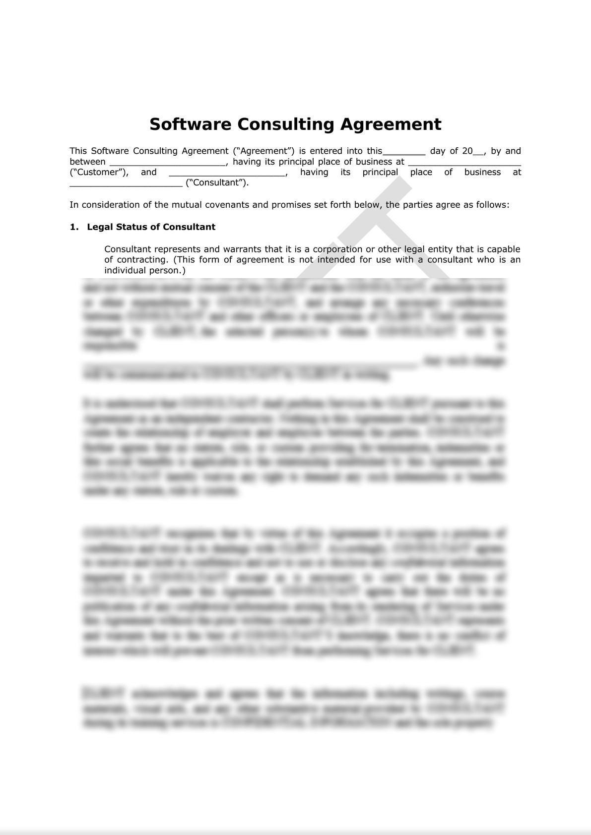 Software Consulting Agreement (Pro-Customer)-0