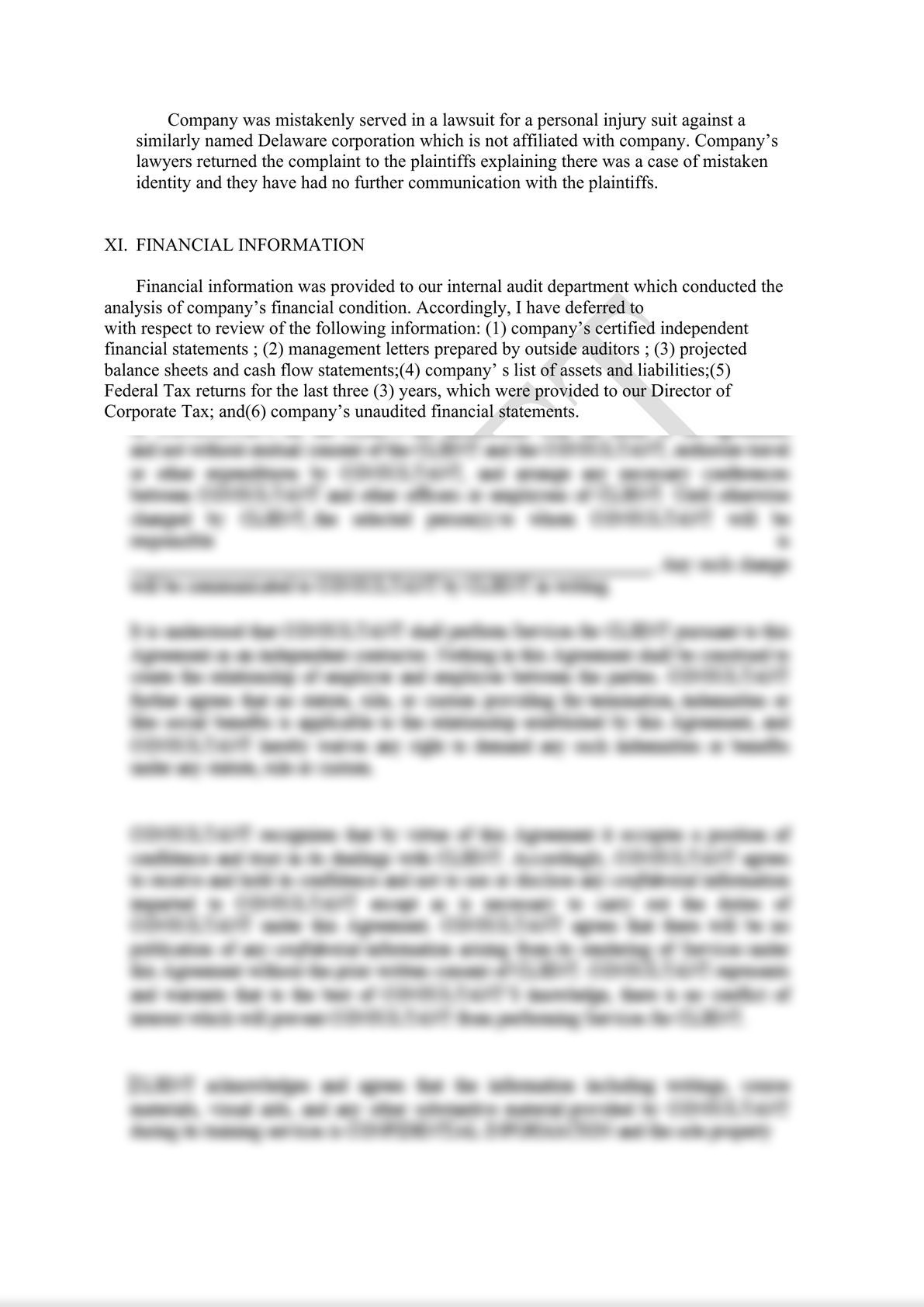 Due Diligence Memorandum (M&A)-9