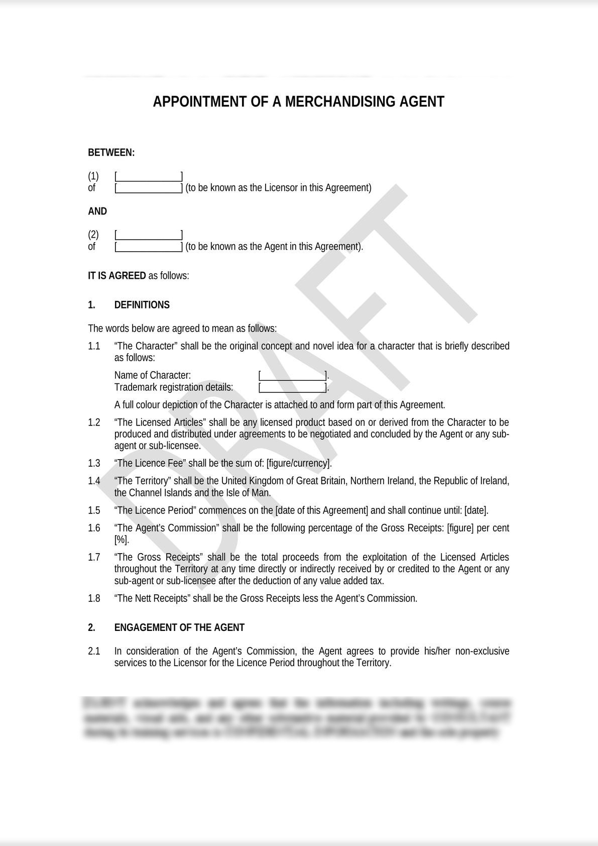 Appointment of a Merchandising Agent (Media Law)-0