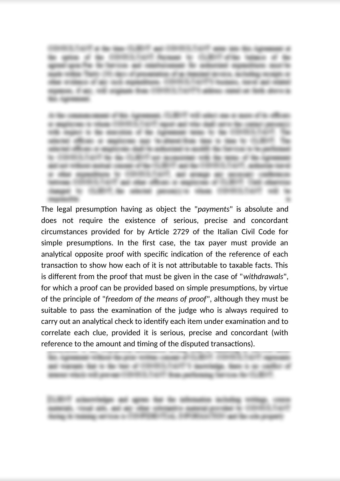 Banking investigations, the right to be heard and the "legal presumption" of income taxability.-5