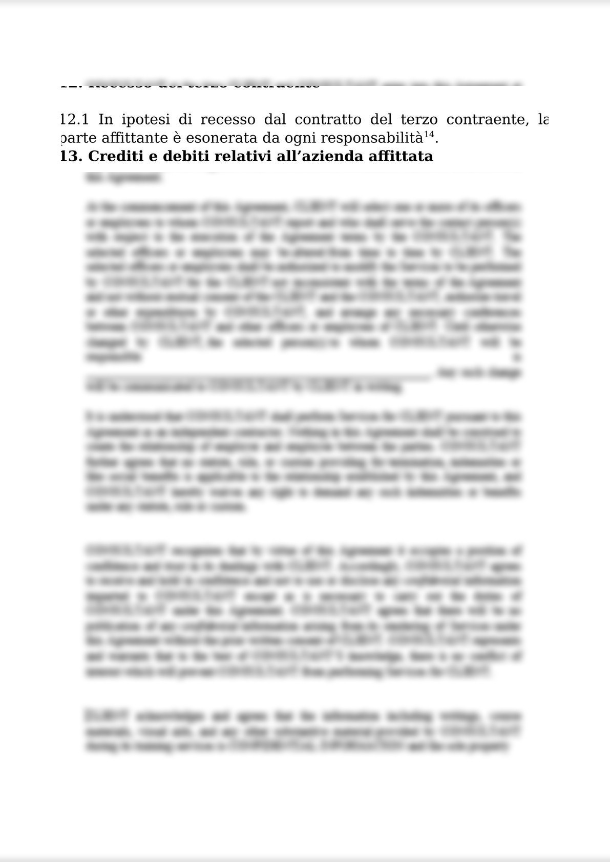 RENTAL AGREEMENT  FOR THE COMPANY AND BUSINESS UNITS / CONTRATTO DI AFFITTO DI AZIENDA O DI UN RAMO DI ESSA-5