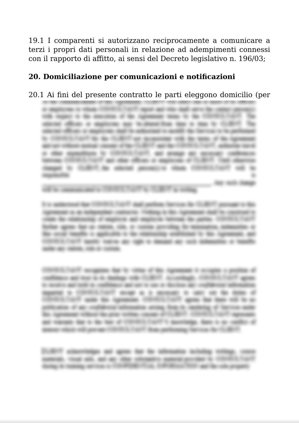 RENTAL AGREEMENT  FOR THE COMPANY AND BUSINESS UNITS / CONTRATTO DI AFFITTO DI AZIENDA O DI UN RAMO DI ESSA-9