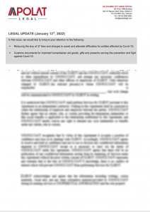 The Legal update in January 2022