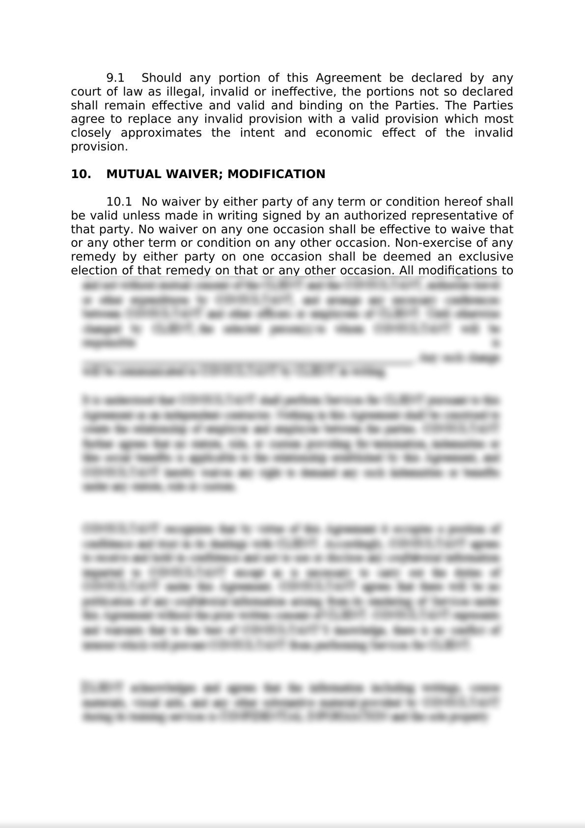 Non Disclosure Agreement / Confidentiality Agreement for Engagement of Consultant for a Transaction -4
