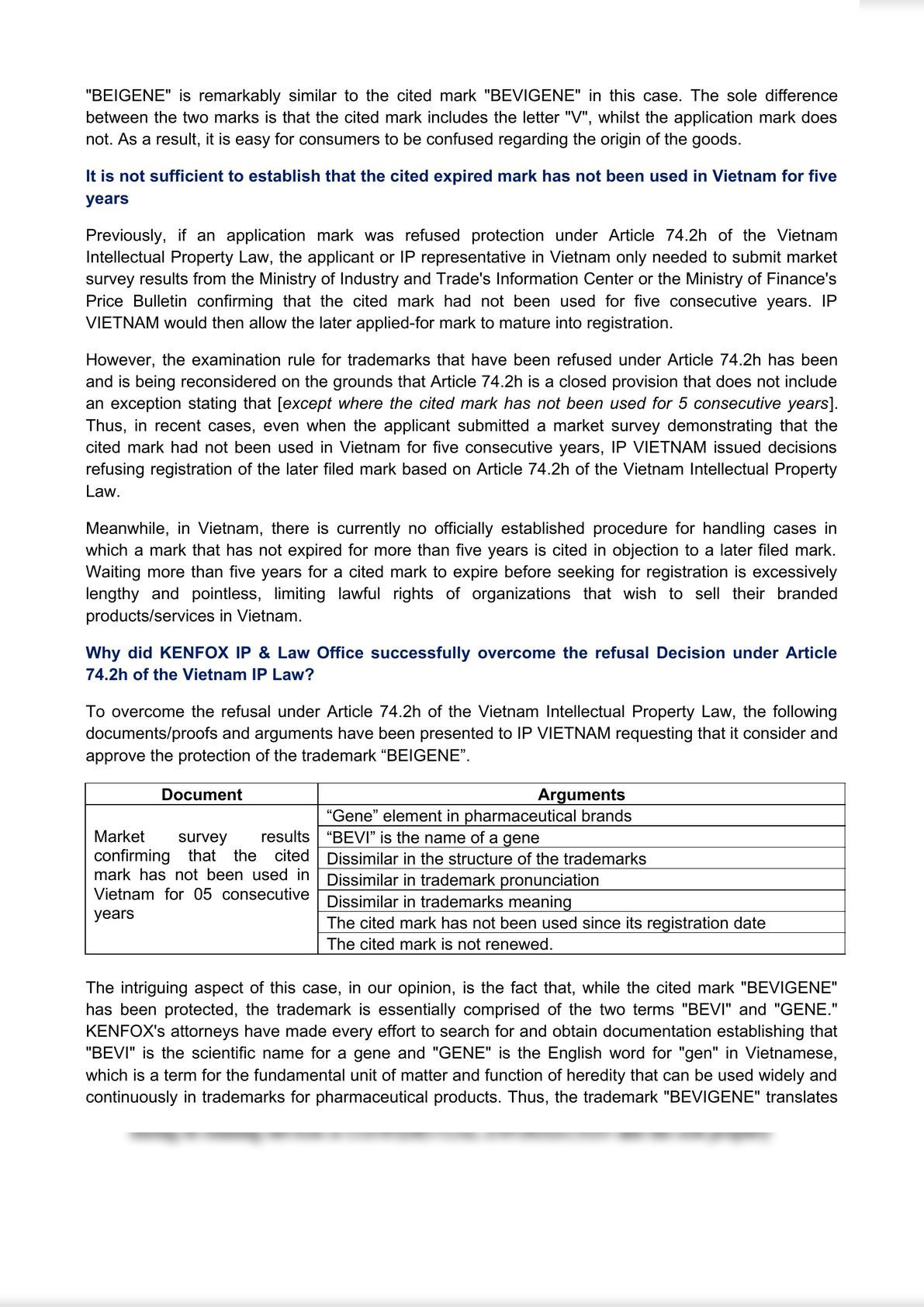 Approaches to overcome a refusal of a trademark application that is identical or similar to an expired mark in Vietnam-1