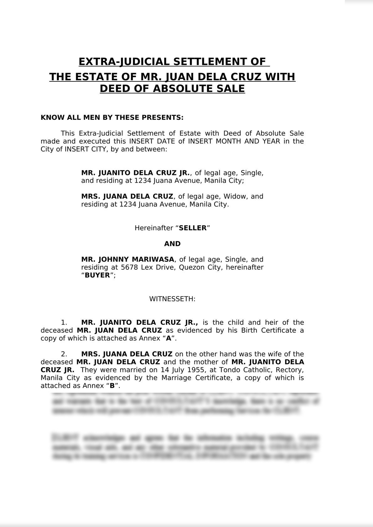 Extra-judicial Settlement of Estate with Deed of Absolute Sale-0