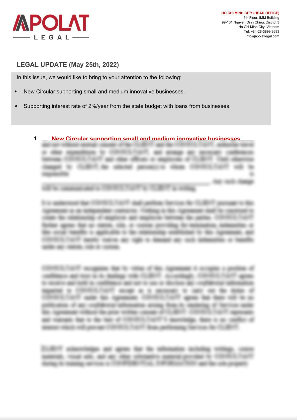 Legal Update: Supporting interest rate of 2%/year from the state budget with loans from businesses.-0