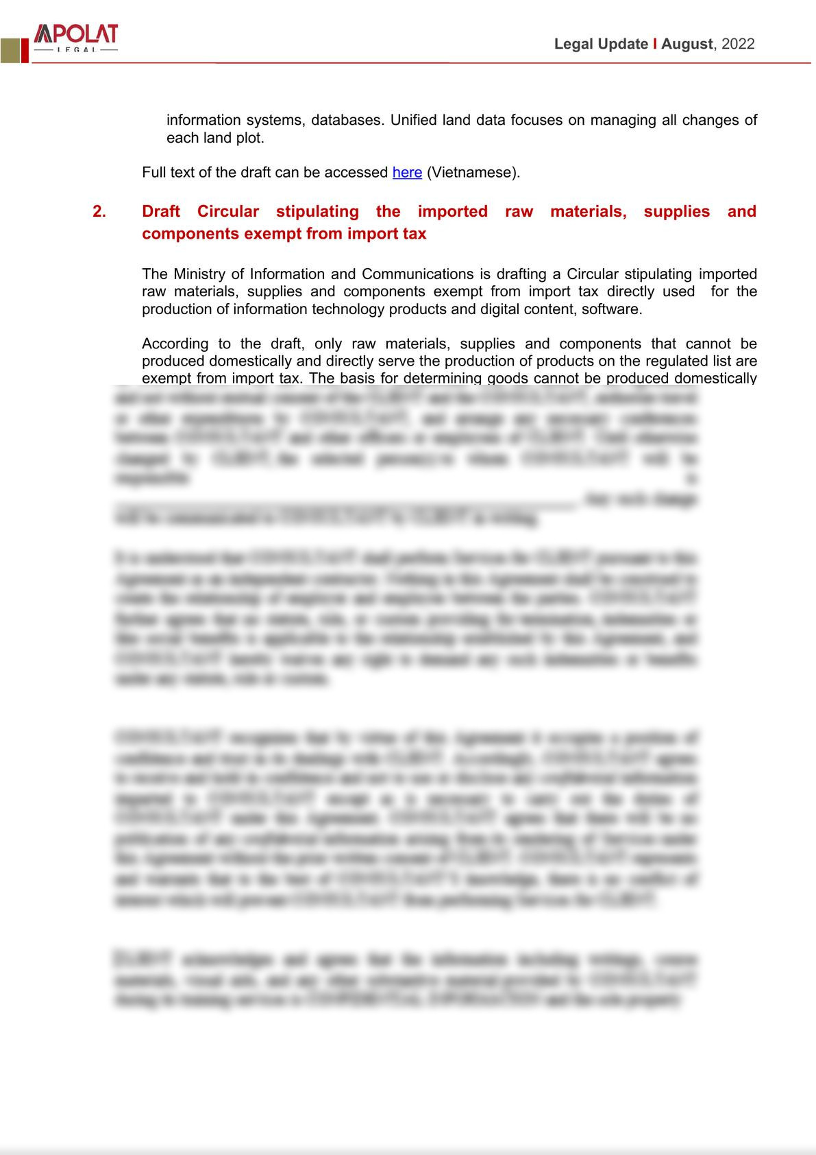 Legal update: Publishing the Draft Law on Land for public comment (amended) -1