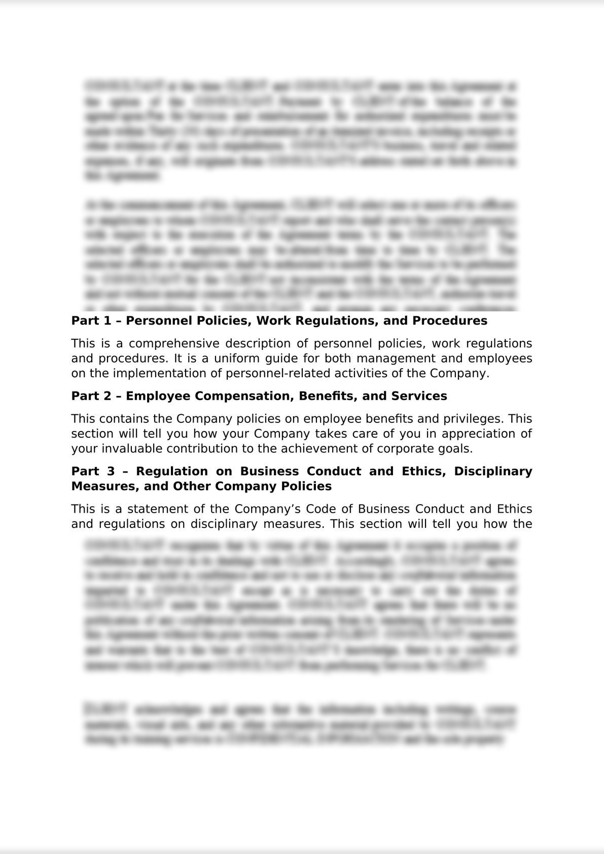 Employee Personnel Handbook Template (with Employee Acknowledgment Receipt)-0