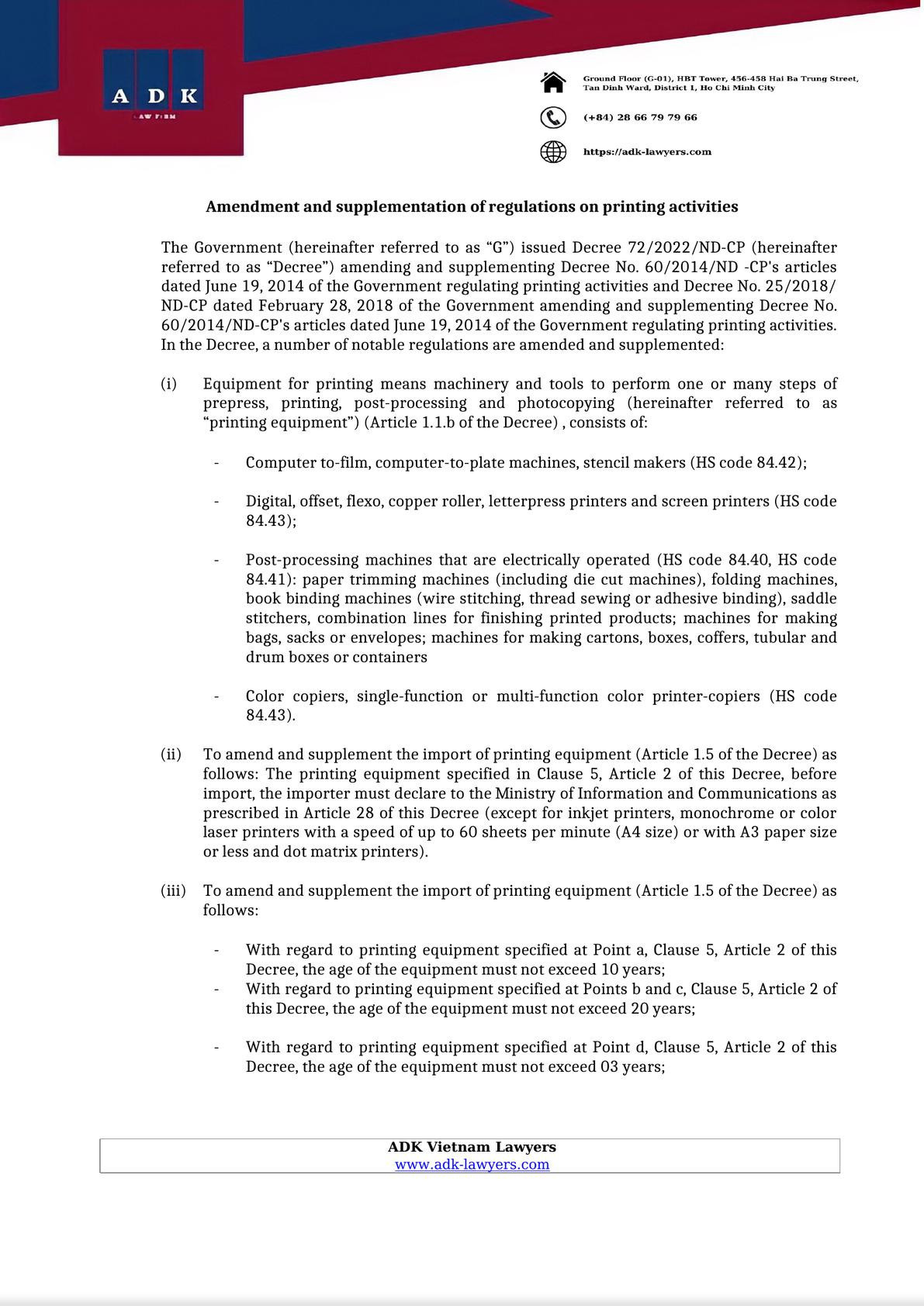 Amendment and supplementation of regulations on printing activities-0