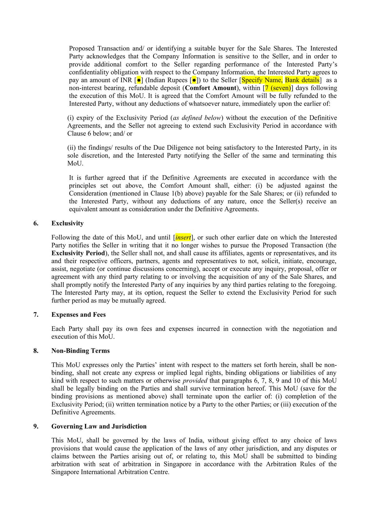 MoU - Acquisition Template-2