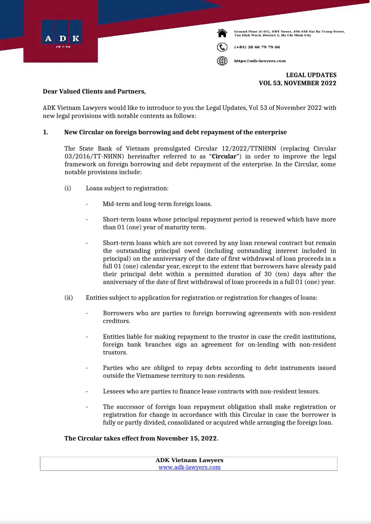New Circular on foreign borrowing and debt repayment of the enterprise-0