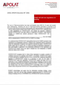 Legal Update_The draft Law on Telecommunications